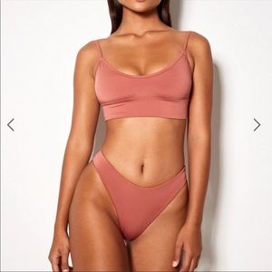 Bikini Set - Crop Coconut & High Waist Bottoms